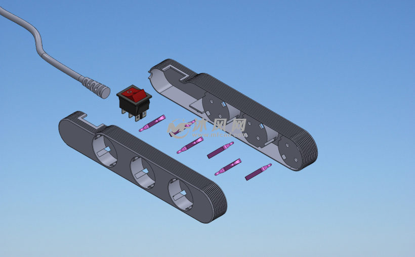 家庭使用的插座设计模型爆炸图