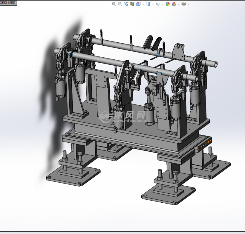 管梁焊接夾具設計模型 - solidworks機械設備模型下載 - 沐風圖紙