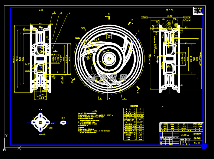 轮毂零件图