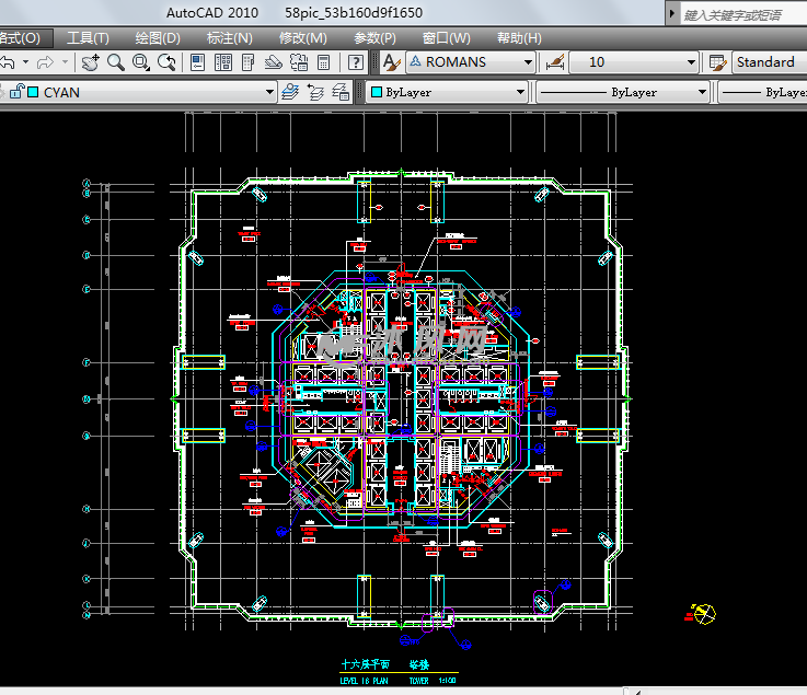 金茂大厦(楼高420.5米)cad各层平面图