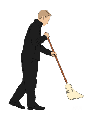 2d人物扫地的西装男人su模型图纸合集的封面图