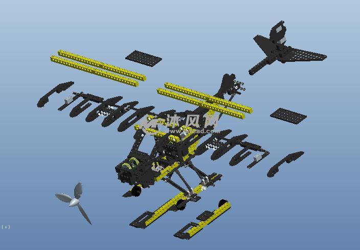 积木无人飞机3d模型