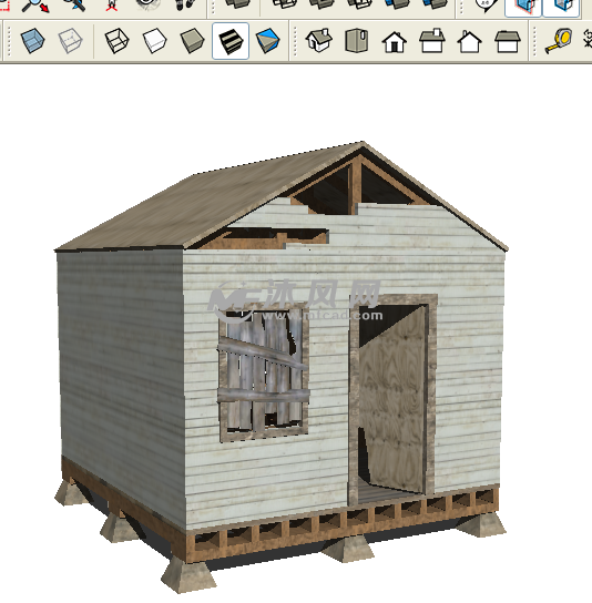 木架构的小屋2 - sketchup住宅模型 - 沐风图纸