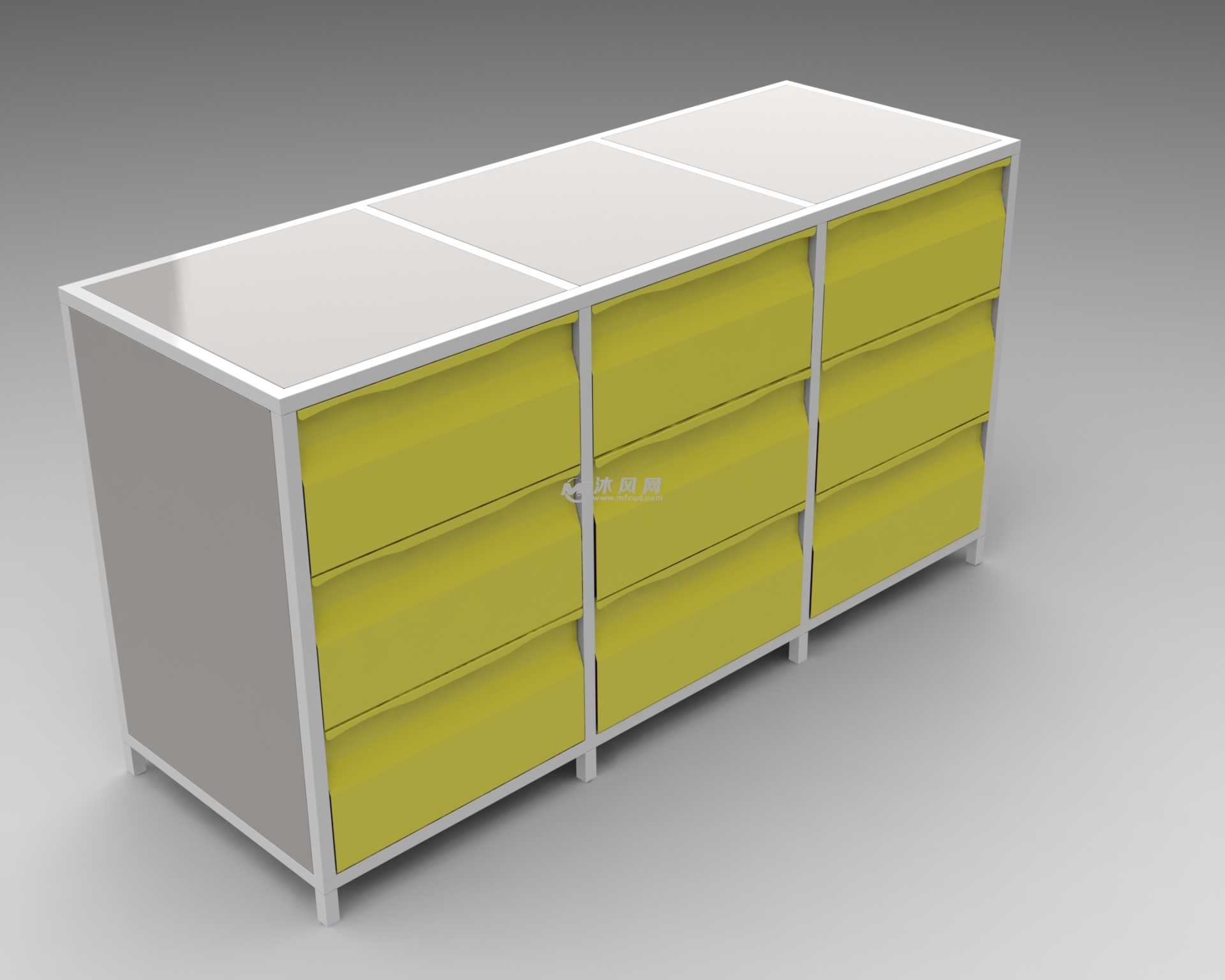 多抽屉的工具柜设计模型
