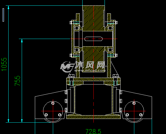 80吨可调心焊接滚轮架 - 其他autocad机械图纸 - 沐风图纸