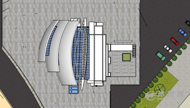 小型展览馆-建筑模型图纸-沐风网