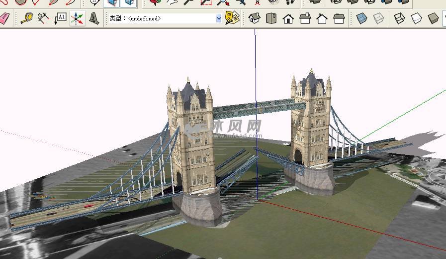 一座伦敦的塔式桥模型