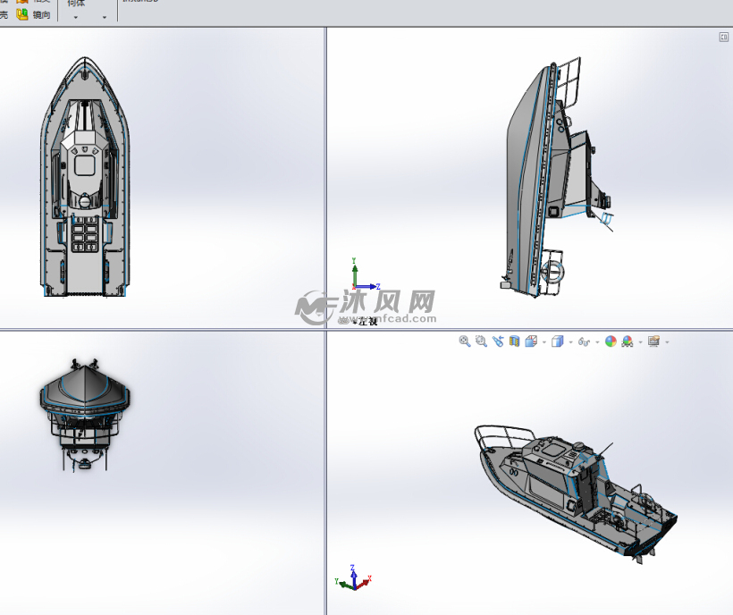 先导船设计模型三视图