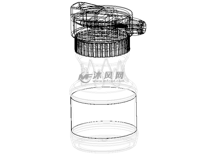 咖啡容器瓶设计模型线性结构图