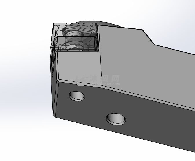 简易更换硬质合金刀具刀体车刀模型