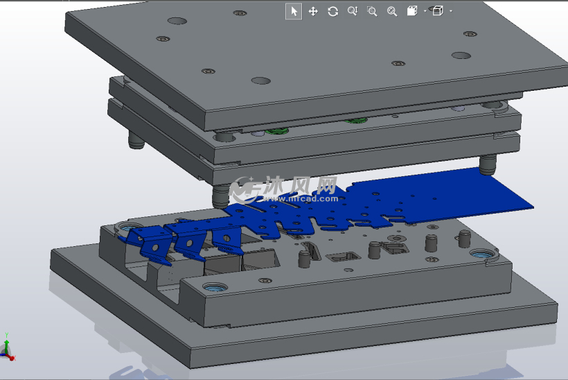 生产汽车铰链组成部件的级进模具设计模型
