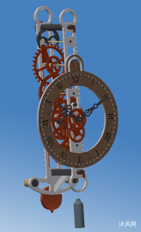 非标设备2014-11-1427661120solidworks2010机械时钟复杂的齿轮传动