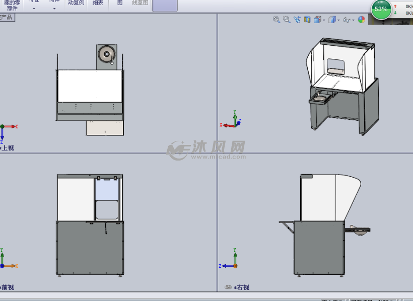 展台设计手绘三视图图片