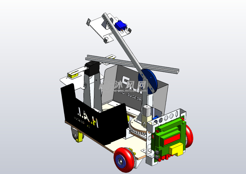 一款四輪驅動救援機器人sw設計模型
