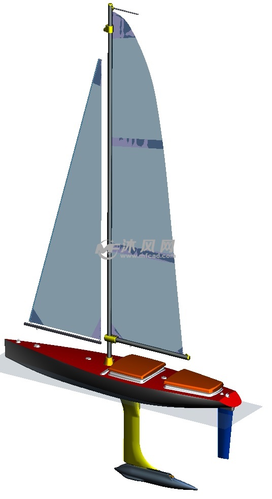 帆船设计模型线性结构图图纸描述竞赛帆船设计模型是指利用风力前进的
