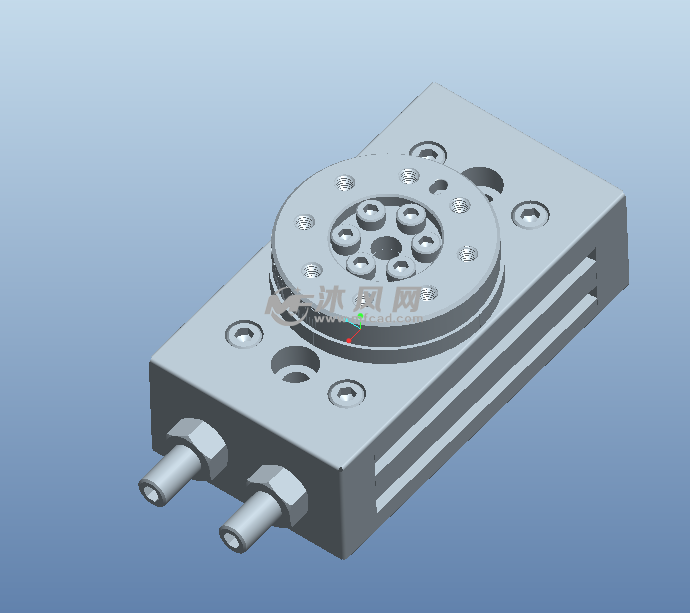 180度旋轉角度的氣動旋轉執行器模型 - proe機械設備模型下載 - 沐風