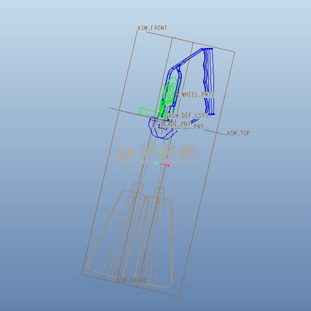 手工混合打蛋器(proe)设计模型线性结构图