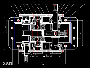 分流式两级圆柱减速器装配图