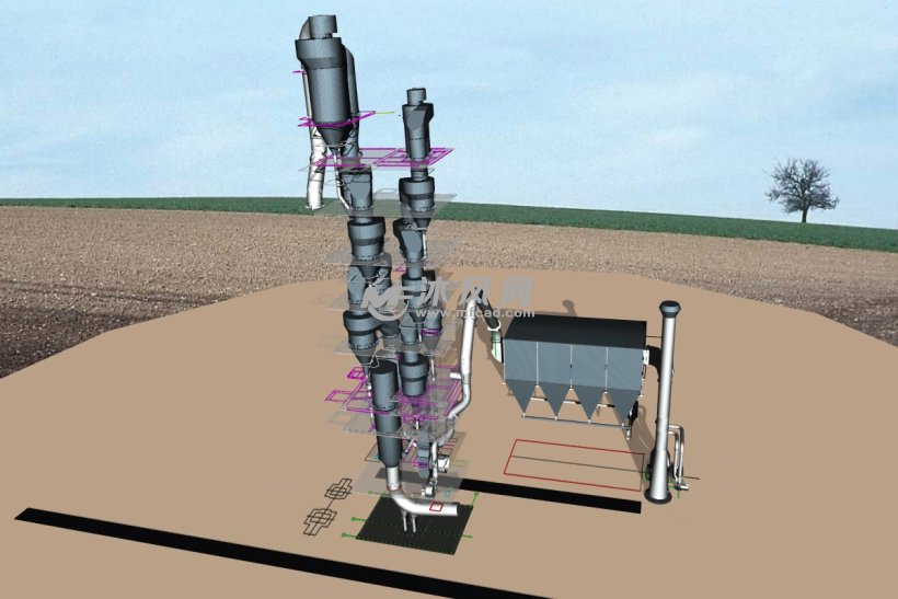 水泥窑厂蒸发设施设计模型
