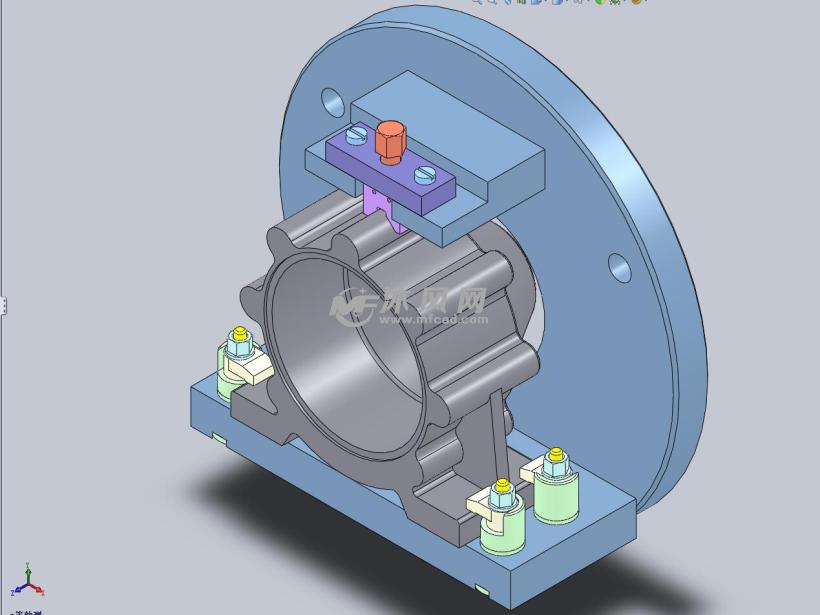 壳体加工专用夹具sw设计模型