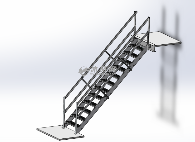 铝支架走梯楼梯扶手梯模型