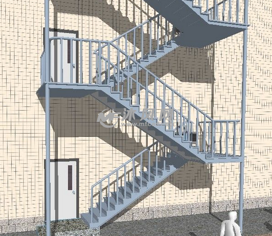 室外钢结构楼梯全套生产图(一般作为逃生楼梯使用)