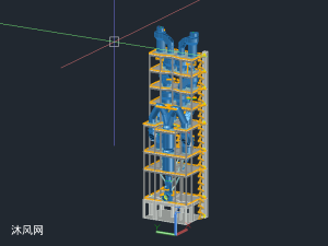 水泥廠的預熱器分解爐cad模型