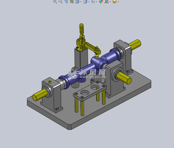 工件測定基準中心夾具設計模型 - solidworks機械設備模型下載 - 沐風