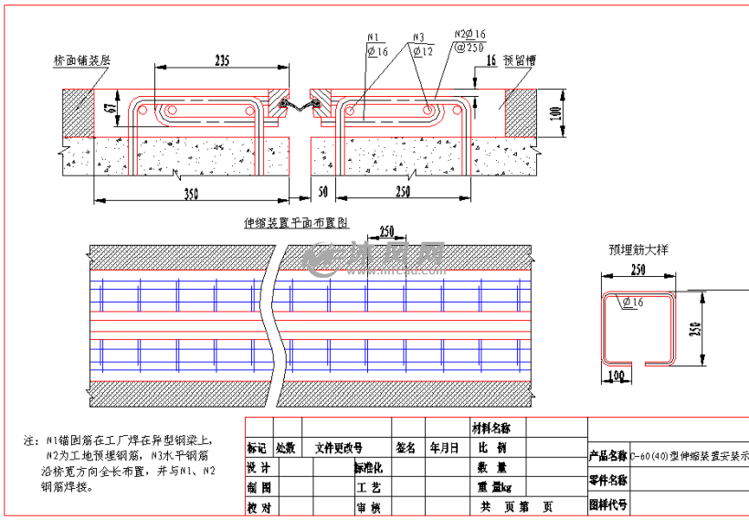 桥梁伸缩缝钢筋布置图片