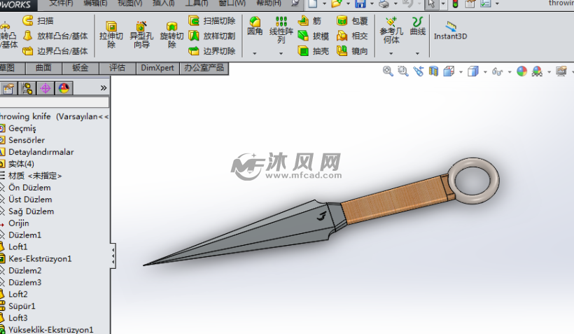 小李飞刀模型 - solidworks小五金模型下载 - 沐风图纸