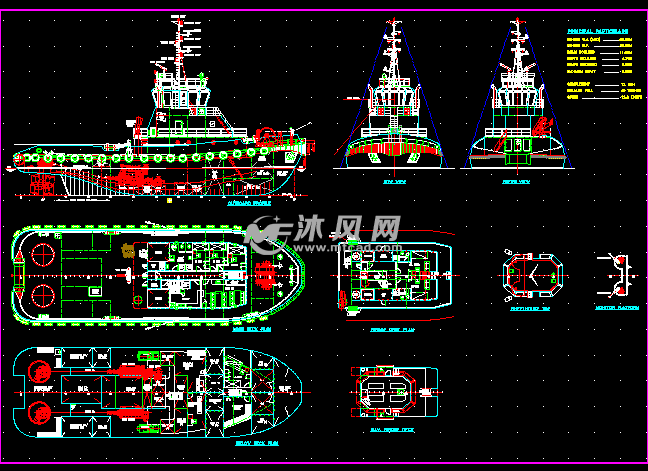 海洋之星遊輪船體/船舶/輪船結構設計圖 - autocad船舶機械圖紙下載