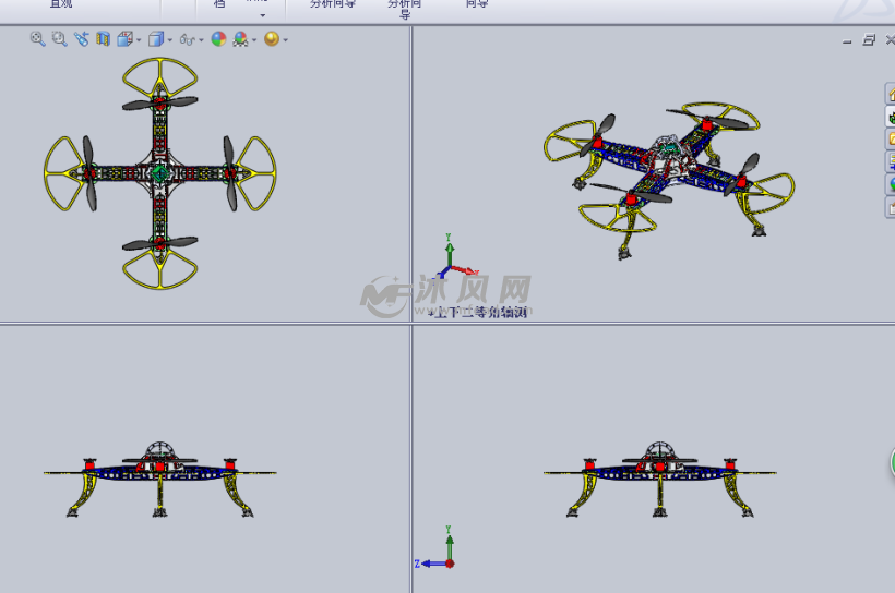 solidworks无人机四轴飞行器设计模型