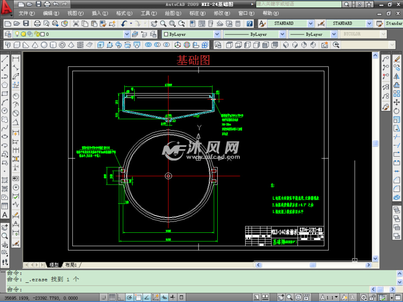 nxz-24米高效濃縮機cad總圖及基礎圖 - 其他autocad機械圖紙 - 沐風