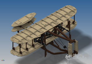 乐高玩具拼图之莱特兄弟的飞机(创始人)设计模型
