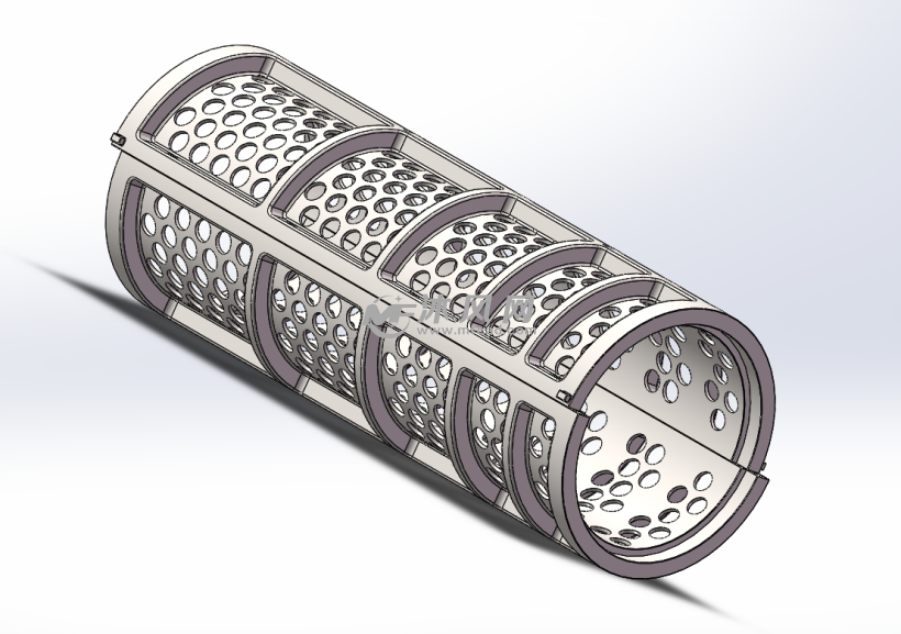 带孔的圆筒零部件模型