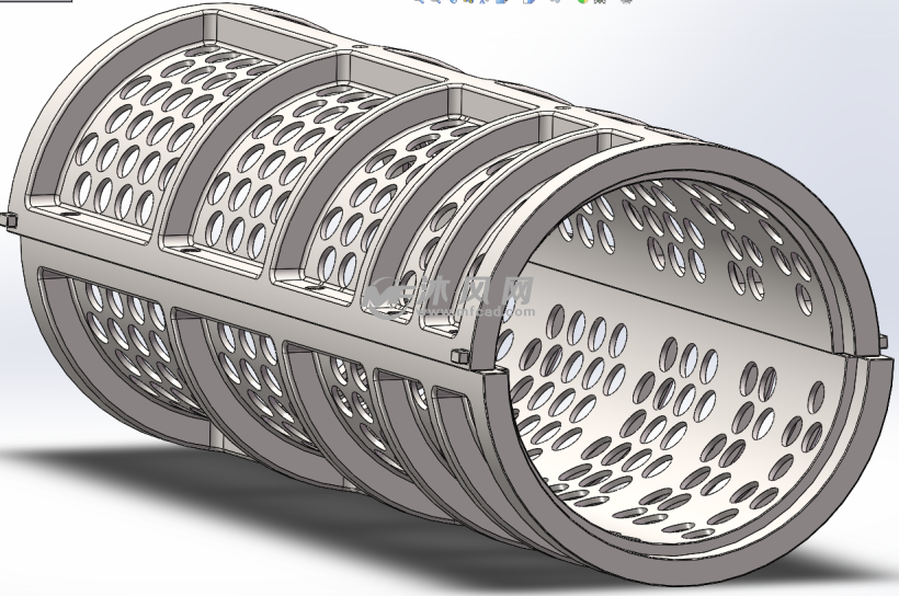 带孔的圆筒零部件模型