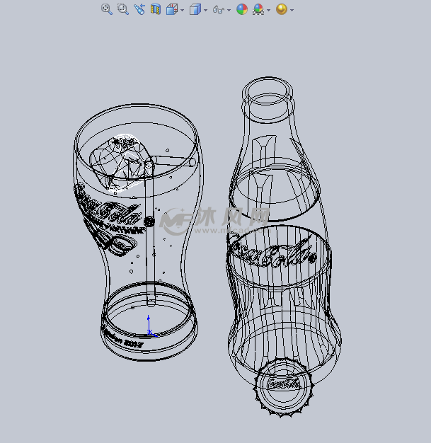 可樂杯(瓶)設計模型 - solidworks瓶子容器類模型 - 沐風圖紙