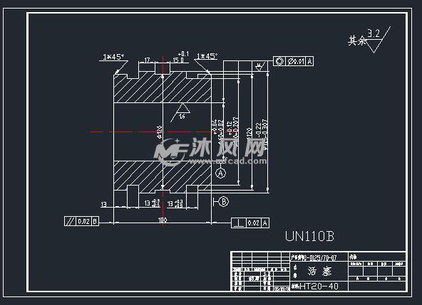 單活塞桿液壓缸圖紙