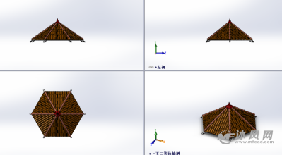 亭子六角屋顶模型