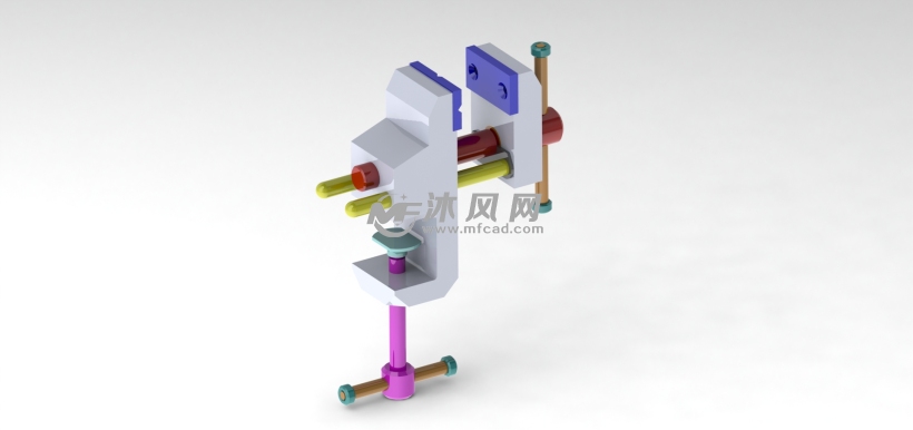 立式夹紧机构 solidworks机械设备模型下载 沐风图纸