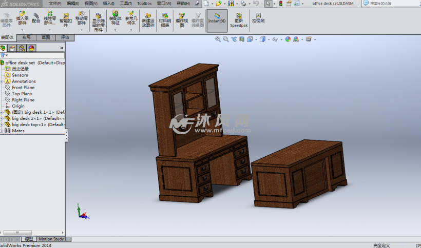 一套多抽屜組合櫃傢俱設計 - solidworks生活用品類模型下載 - 沐風