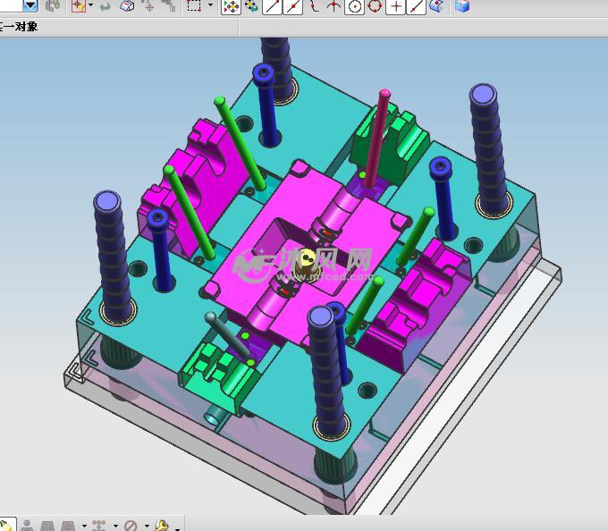 塑料管道模具3d分模圖