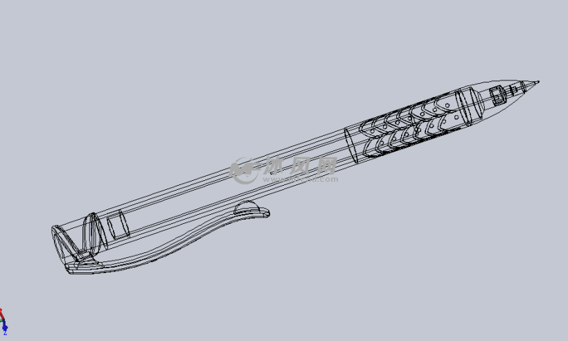 铅笔设计三维模型线性结构图