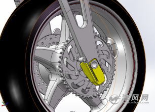 摩托车后轮支撑构建结构模型