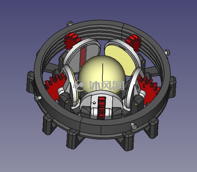 360度旋转的灯具设计模型内部结构图