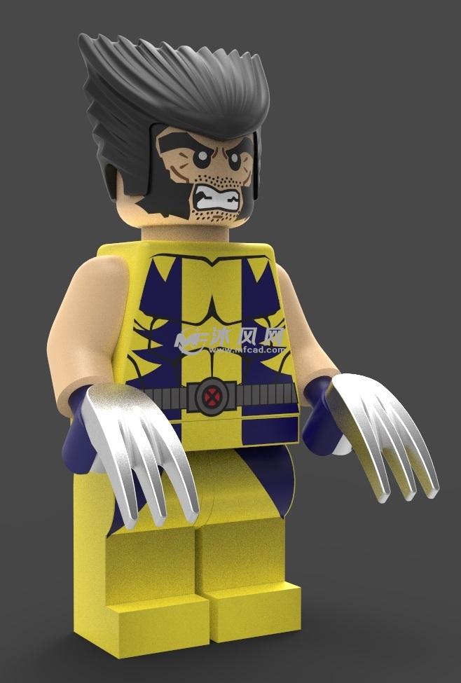 乐高玩具拼图的金刚狼设计模型