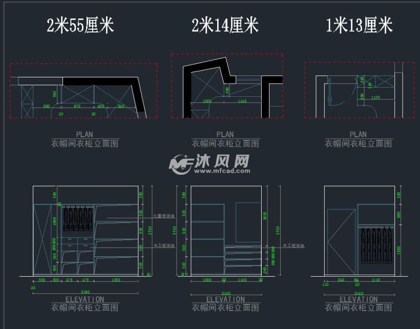 板式衣柜结构图解 - cad模型下载,家具,家装,三维模型 - 沐风图纸