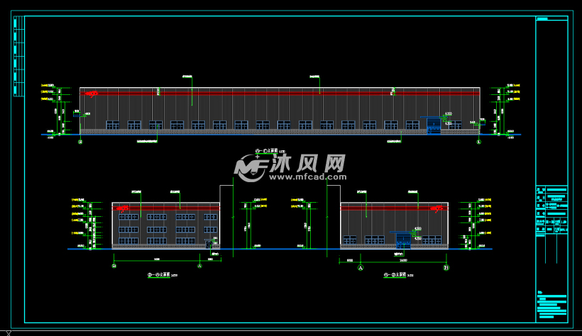 單層工業廠房全專業設計施工圖(含建築,結構,水暖電圖紙)