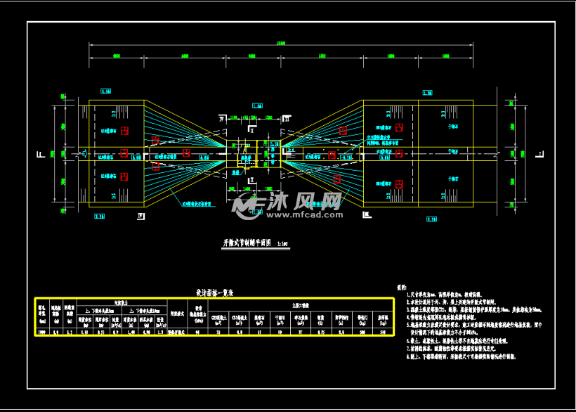 开敞式节制闸平面图
