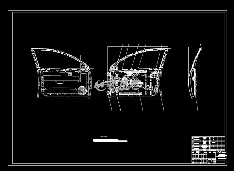 轿车前门设计 - 汽车设计及零部件 - 沐风图纸